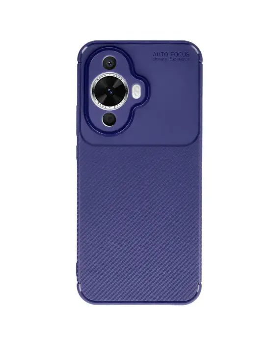 Huawei Nova 12s Kılıf Auto Focus Karbon Kapak - Lacivert