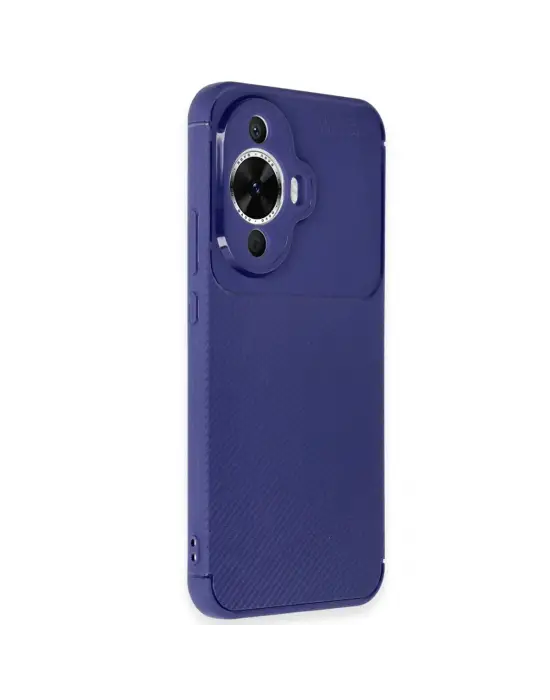 Huawei Nova 12s Kılıf Auto Focus Karbon Kapak - Lacivert
