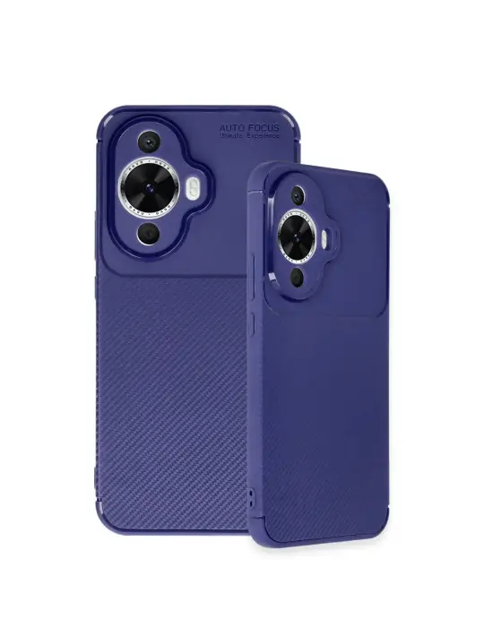 Huawei Nova 12s Kılıf Auto Focus Karbon Kapak - Lacivert