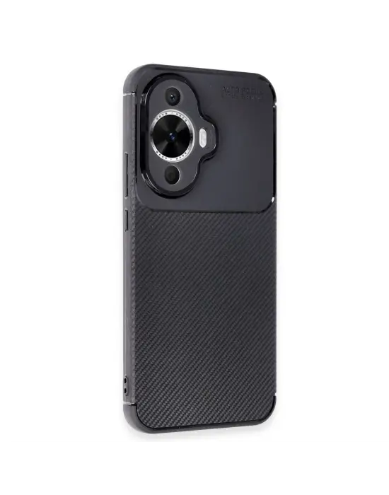 Huawei Nova 12s Kılıf Auto Focus Karbon Kapak - Siyah