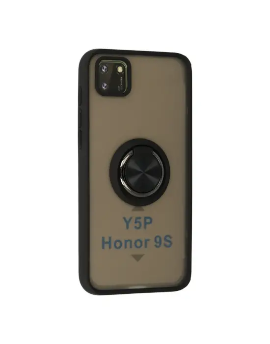 Huawei Y5p Kılıf Montreal Yüzüklü Silikon Kapak - Siyah