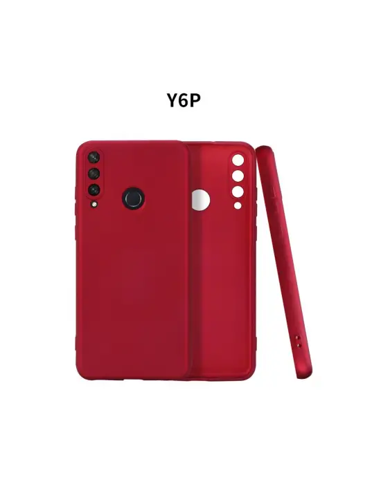 Huawei Y6p Kılıf First Silikon - Bordo