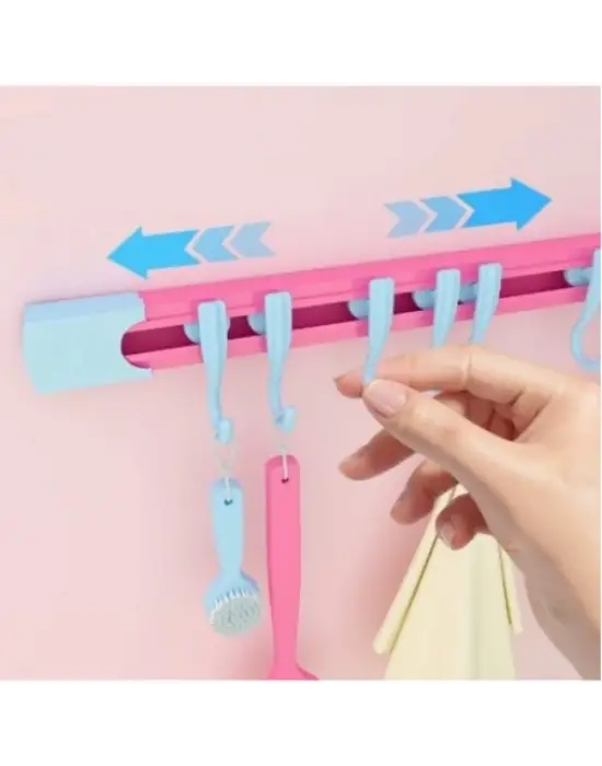 10 Kancalı Raylı Mutfak ve Banyo Düzenleyici Askı