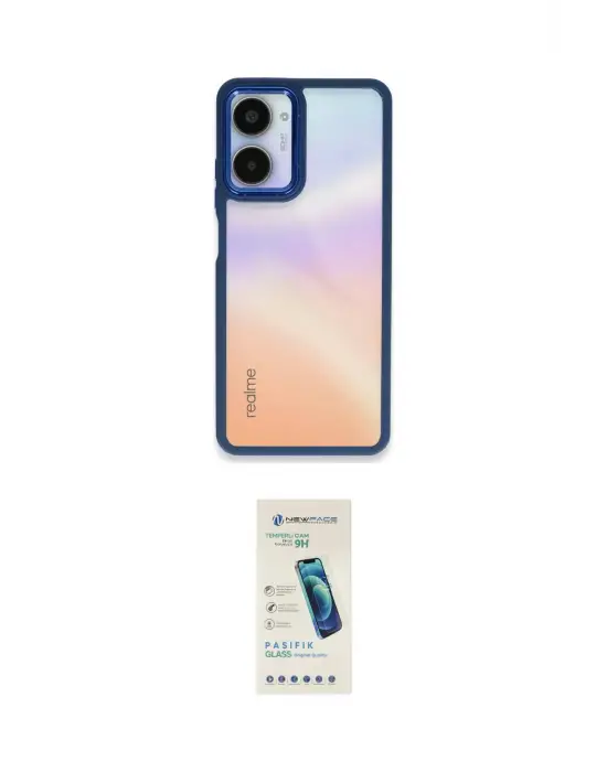 ieg™ 10 Pro 5G Kılıf Eksen Doku Prime - Şeffaf Pasifik Cam Ekran Koruyucu