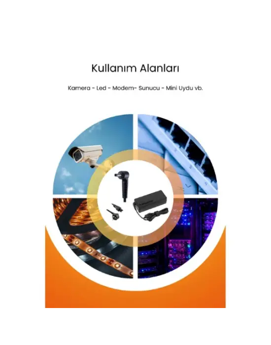 12V 5A 5.5 * 2.5mm 60W Led ve Modem Adaptörü