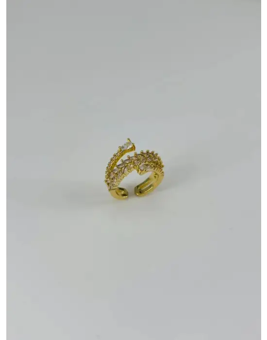 IEG - 14 K Gold Kaplama Zirkon Taşlı Yüzük