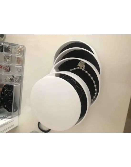ieg™ 4 Katlı Dönebilen Silindir Takı Ve Makyaj Organizer Kutusu