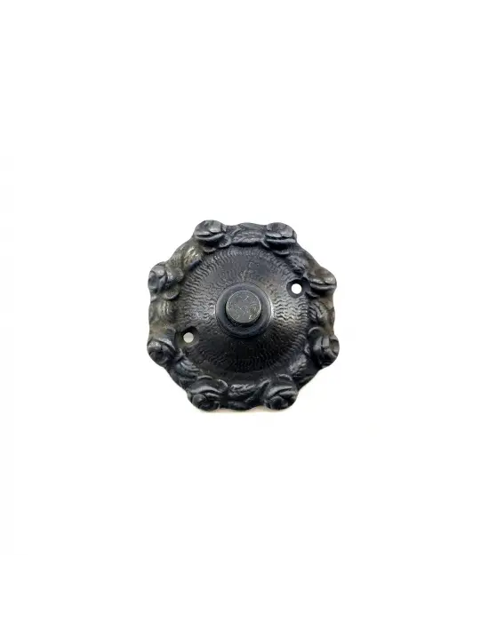 ieg™ Antika Tarz Dekoratif Pirinç Güllü Kapı Zili - 75mm, Oksit