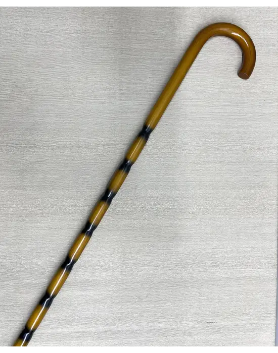Bambu Desenli Zarif Ahşap Baston