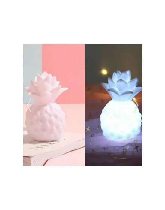 Beyaz Ananas Gece Lambası Led Işıklı Silikon Lamba