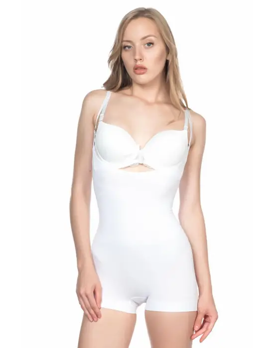 ieg™ Beyaz MI  2058 Göğsü Açık Kısa Paça Boy Korse