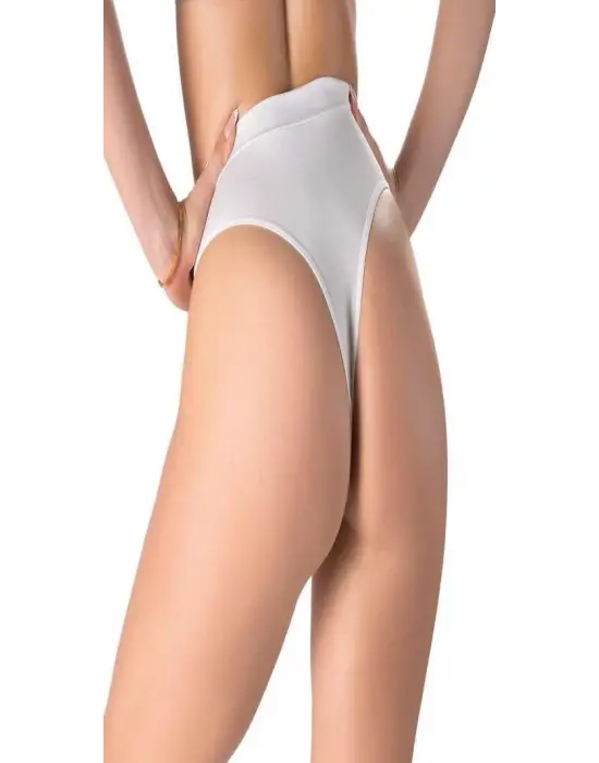 ieg™ Beyaz V Metal Aksesuarlı Yüksek Bel String Tanga