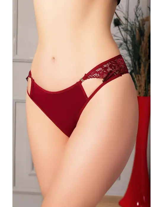 ieg™ Bordo Bel Kısmı Dantelli Külot