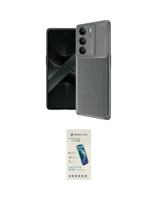 ieg™ C75 4G Kılıf Eksen Form Prime - Şeffaf Pasifik Cam Ekran Koruyucu