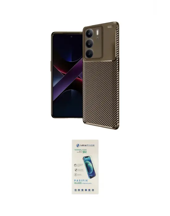 ieg™ C75 4G Kılıf Eksen Form Prime - Şeffaf Pasifik Cam Ekran Koruyucu
