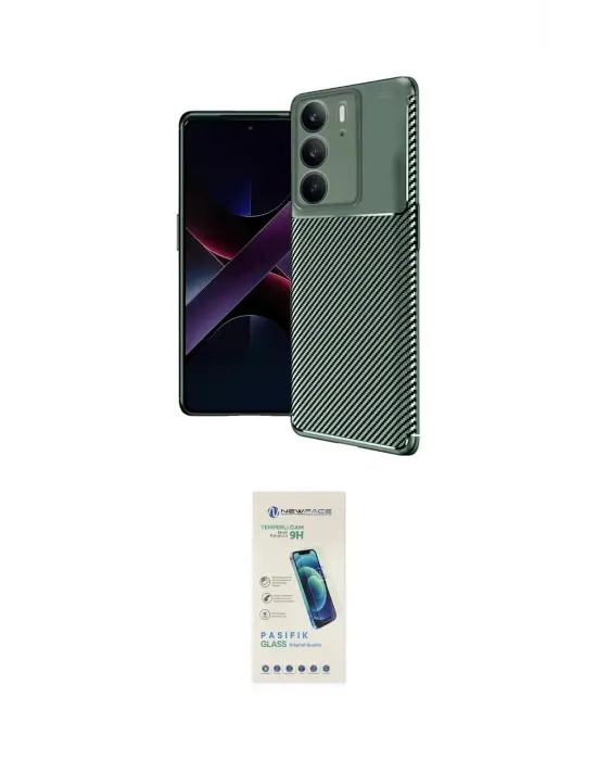 ieg™ C75 4G Kılıf Eksen Form Prime - Şeffaf Pasifik Cam Ekran Koruyucu