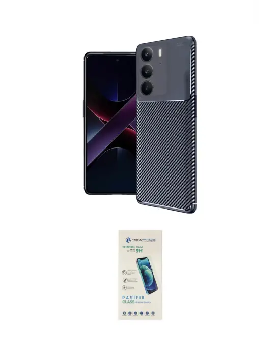 ieg™ C75 4G Kılıf Eksen Form Prime - Şeffaf Pasifik Cam Ekran Koruyucu