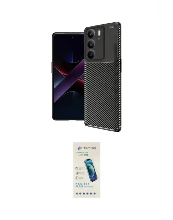ieg™ C75 4G Kılıf Eksen Form Prime - Şeffaf Pasifik Cam Ekran Koruyucu