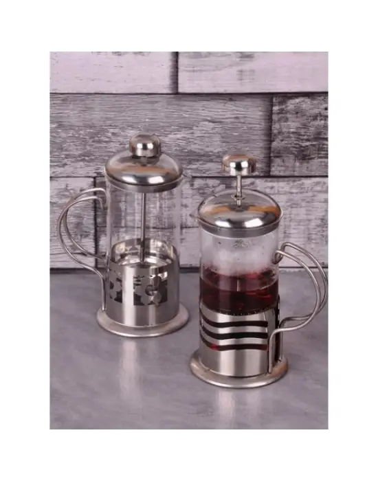 Çelik Kulplu Cam French Press - 350 ml
