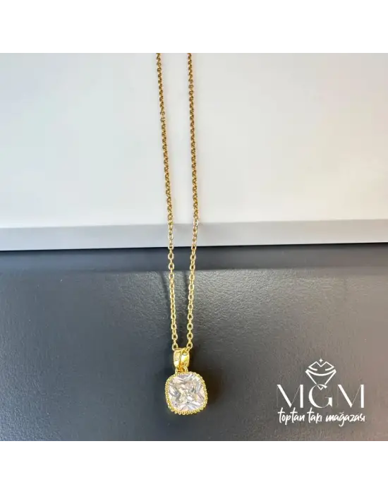 IEG - Çelik Zirkon Taşlı Kolye