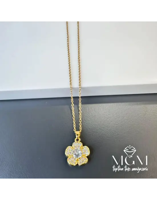 IEG - Çelik Zirkon Taşlı Kolye
