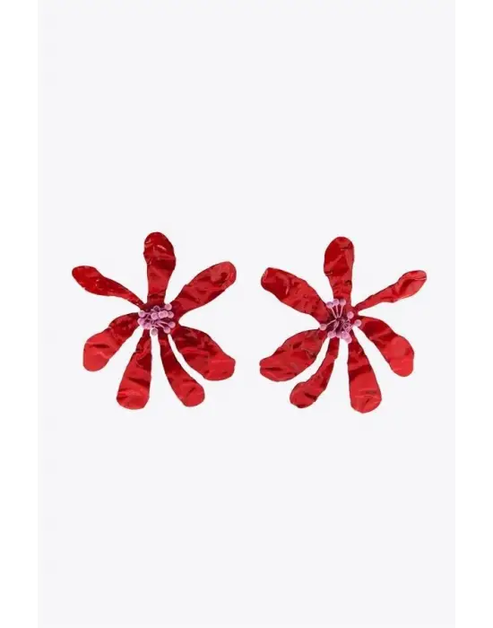 IEG - Çiçek Küpe - Kırmızı