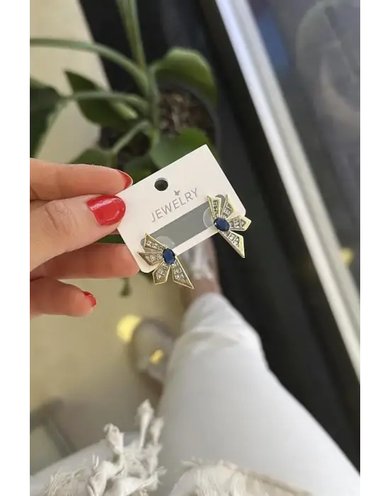 IEG - Çiçek Küpe - Mavi
