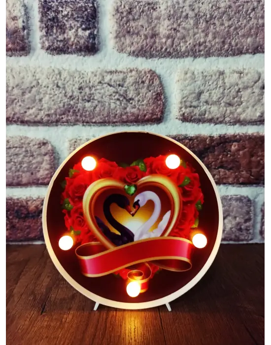 Dekoratif  3D Led Lamba Kuğu Temalı  Led Lamba