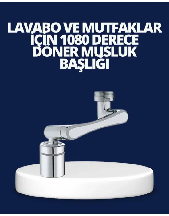 ieg™ Esnek 1080° Musluk Başlığı 3 Eklemli Hareketli Su Modlu Lavabo Aparatı