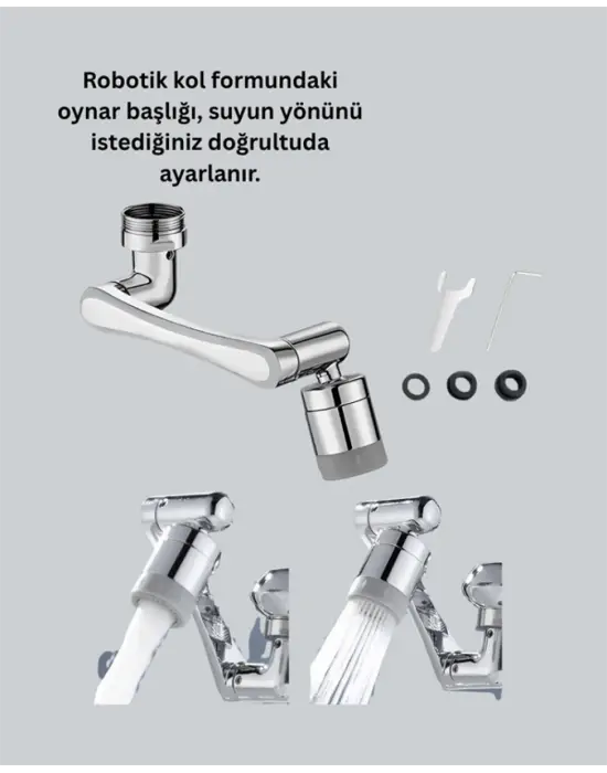 ieg™ Esnek 1080° Musluk Başlığı 3 Eklemli Hareketli Su Modlu Lavabo Aparatı