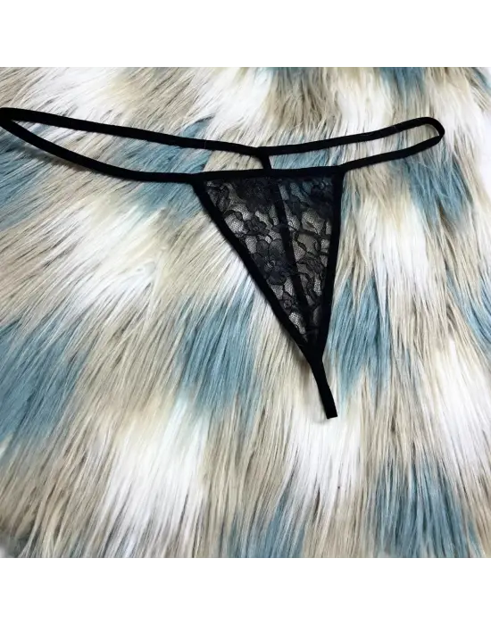 Fantazi Siyah  Dantelli Kadın String - Tanga IEG8615