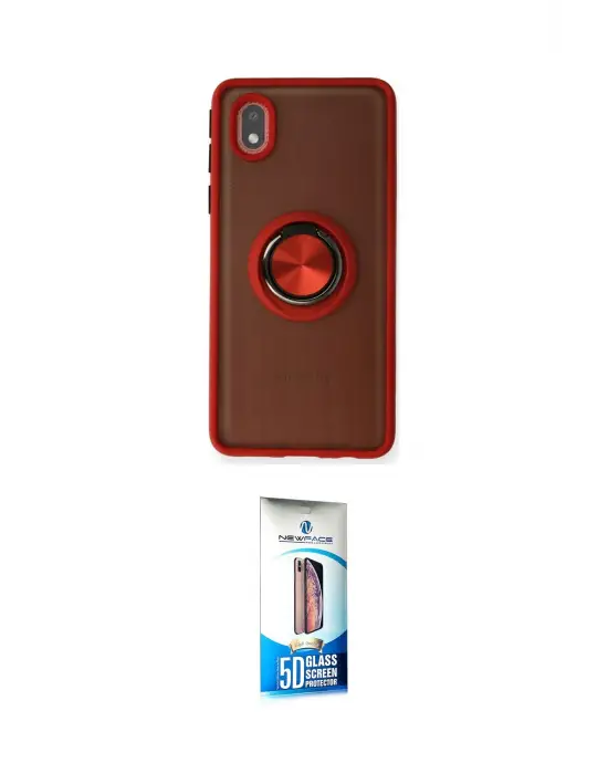 ieg™ Galaxy A01 Core Kılıf Yörünge Çizgi - Siyah 5D Eko Cam Ekran Koruyucu