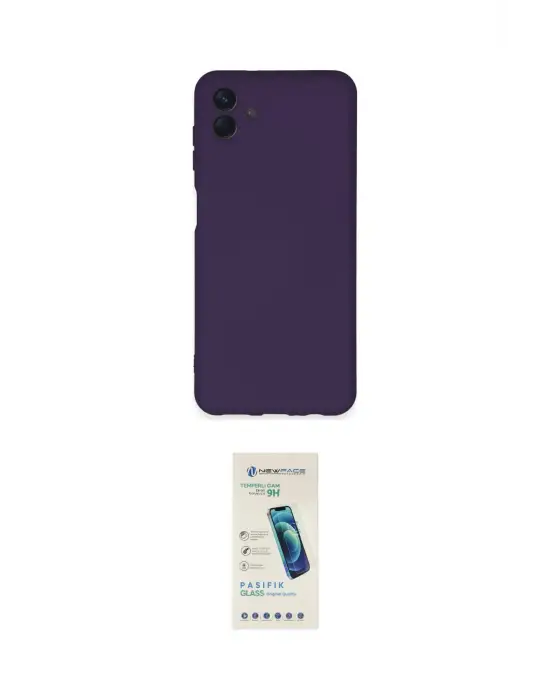 ieg™ Galaxy A04E Kılıf Ahenk Serisi - Şeffaf Pasifik Cam Ekran Koruyucu