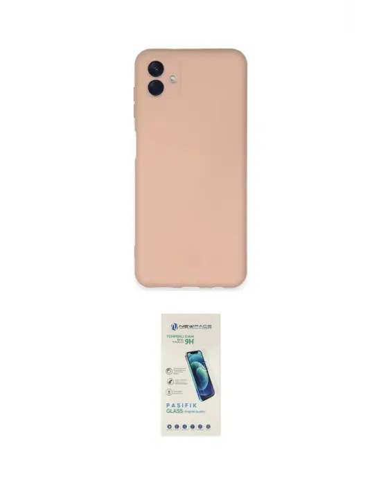 ieg™ Galaxy A04E Kılıf Ahenk Serisi - Şeffaf Pasifik Cam Ekran Koruyucu