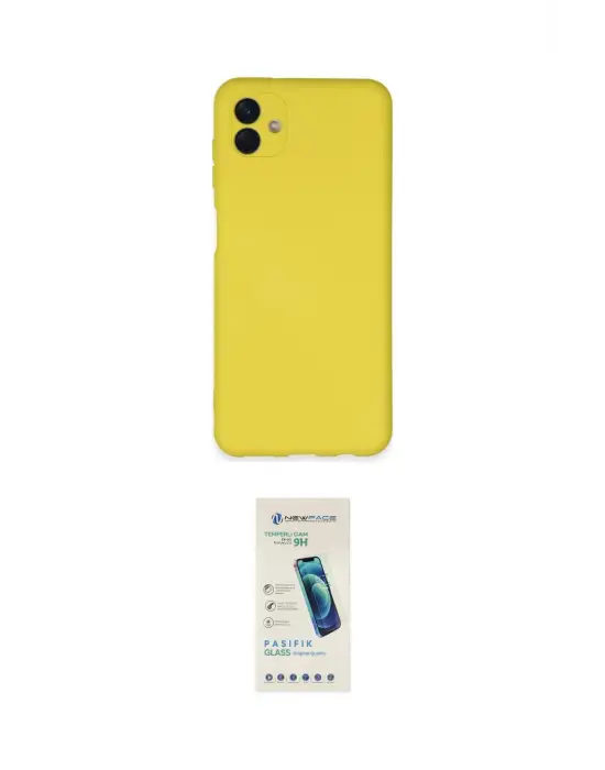 ieg™ Galaxy A04E Kılıf Ahenk Serisi - Şeffaf Pasifik Cam Ekran Koruyucu