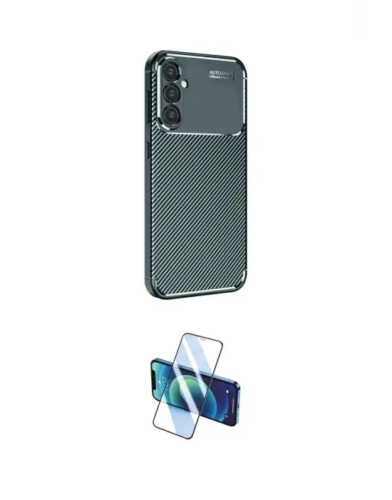 ieg™ Galaxy A26 Kılıf Eksen Form Prime - Siyah 3D Antistatik Cam Ekran Koruyucu
