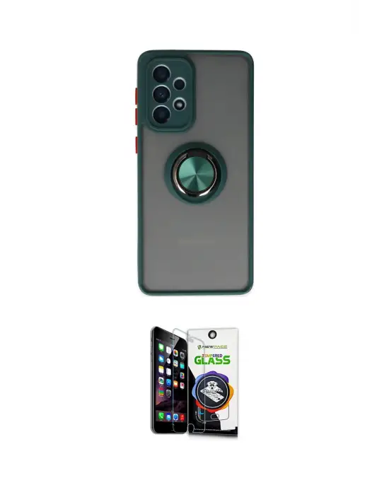 ieg™ Galaxy A33 5G Kılıf Yörünge Çizgi - Şeffaf Temperli Cam Ekran Koruyucu