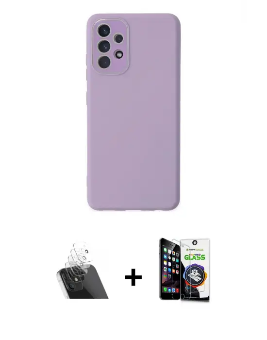 ieg™ Galaxy A53 5G Kılıf Çekirdek Modern Serisi - Şeffaf Temperli Cam Ekran Koruyucu + Kamera Lens Koruma Cam - SF