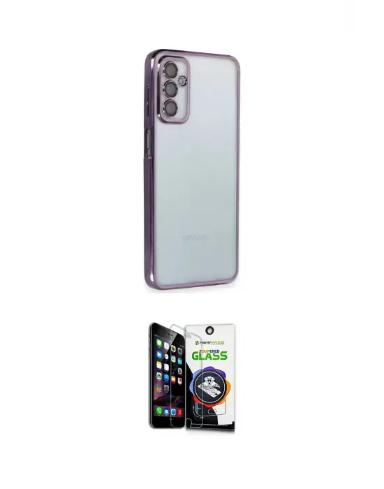 ieg™ Galaxy M23 Kılıf Vadi Minimal - Şeffaf Temperli Cam Ekran Koruyucu