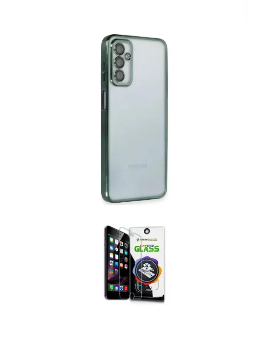 ieg™ Galaxy M23 Kılıf Vadi Minimal - Şeffaf Temperli Cam Ekran Koruyucu