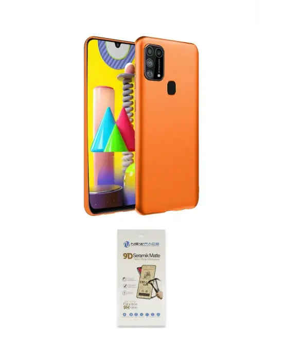 ieg™ Galaxy M31 Kılıf Ahenk Serisi - Siyah Mat Seramik Nano Ekran Koruyucu