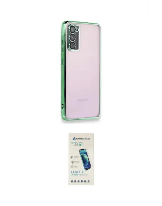 ieg™ Galaxy S20 FE Kılıf Vadi Minimal - Şeffaf Pasifik Cam Ekran Koruyucu