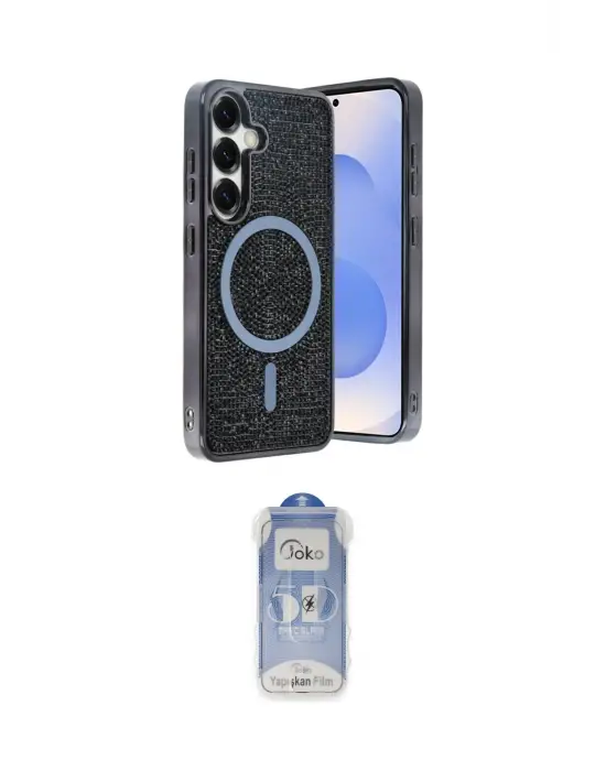 ieg™ Galaxy S23 FE Kılıf Eksen Çizgi - Siyah Joko Magic 5D Cam