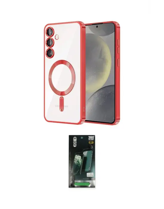 ieg™ Galaxy S23 Plus Kılıf Nova Işık Özel Seri - Şeffaf 360 Full Body Arka Koruyucu