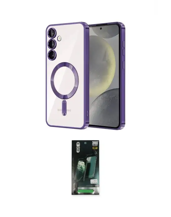 ieg™ Galaxy S23 Plus Kılıf Nova Işık Özel Seri - Şeffaf 360 Full Body Arka Koruyucu