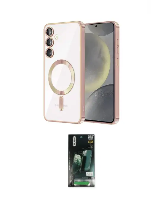 ieg™ Galaxy S23 Plus Kılıf Nova Işık Özel Seri - Şeffaf 360 Full Body Arka Koruyucu
