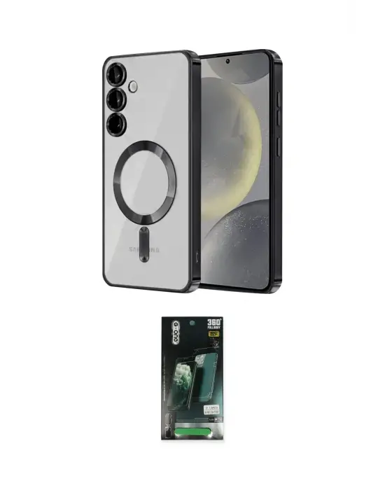 ieg™ Galaxy S23 Plus Kılıf Nova Işık Özel Seri - Şeffaf 360 Full Body Arka Koruyucu