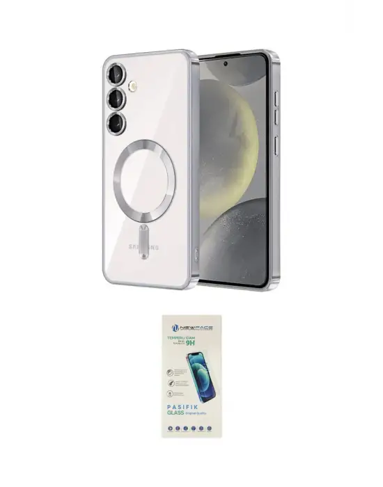 ieg™ Galaxy S23 Plus Kılıf Nova Işık Özel Seri - Şeffaf Pasifik Cam Ekran Koruyucu