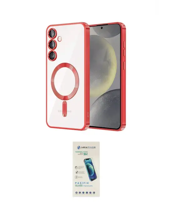 ieg™ Galaxy S23 Plus Kılıf Nova Işık Özel Seri - Şeffaf Pasifik Cam Ekran Koruyucu