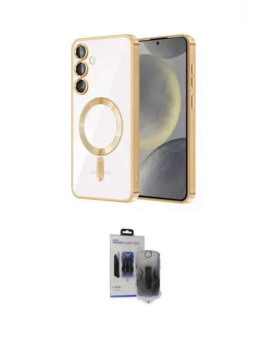 ieg™ Galaxy S24 Plus Kılıf Nova Işık Özel Seri - Siyah Vanessa Magic Hayalet Cam